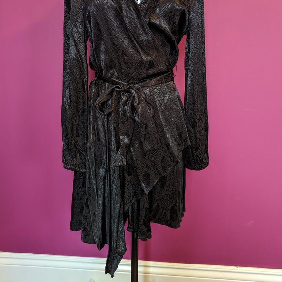 Guess Eco Doha Wrap Dress XS Jet Black - Picture 3 of 14